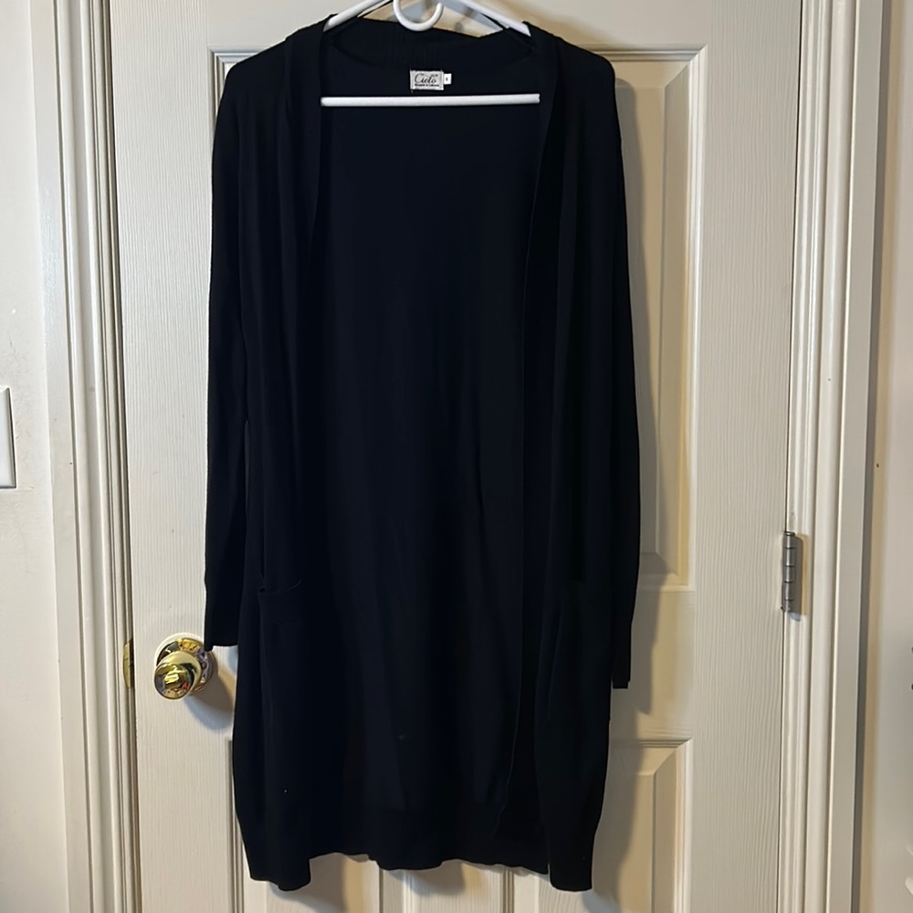 black cardigan